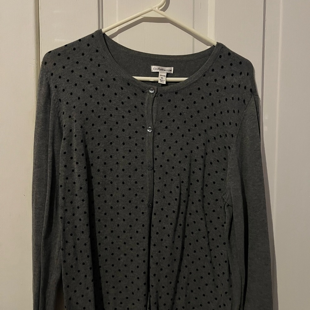 Calvin Klein Dark Gray Polka Dot Sweater